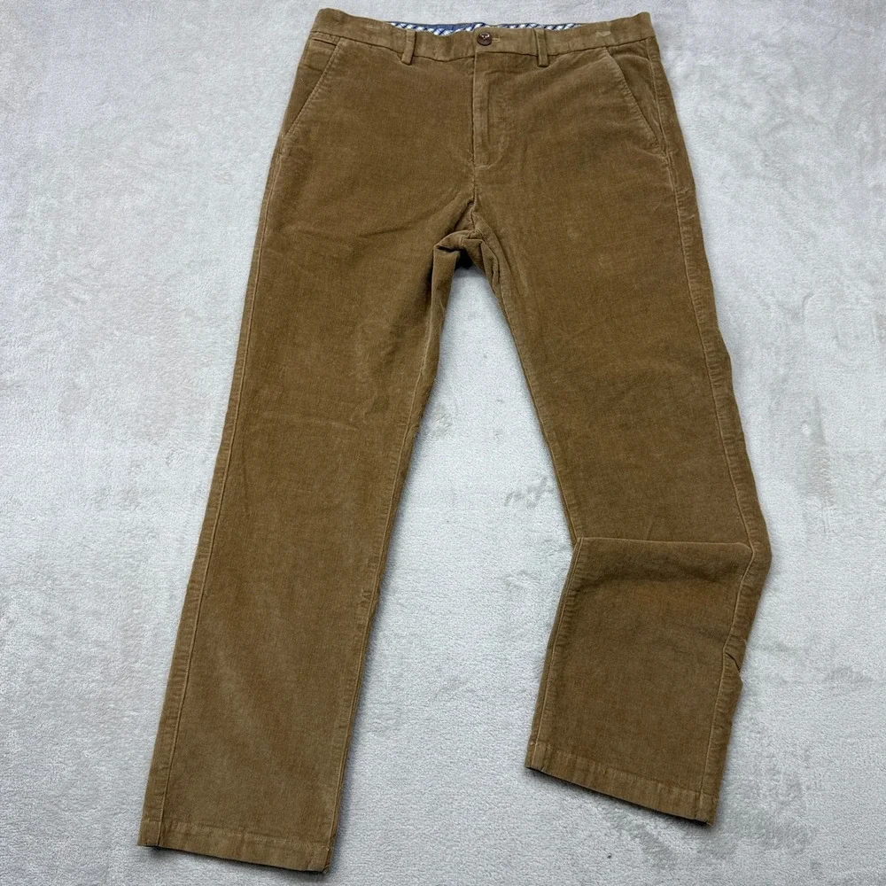 Banana Republic Kentfield Pant Mens 33x30 Acorn Brown Corduroy Straight Leg Prep